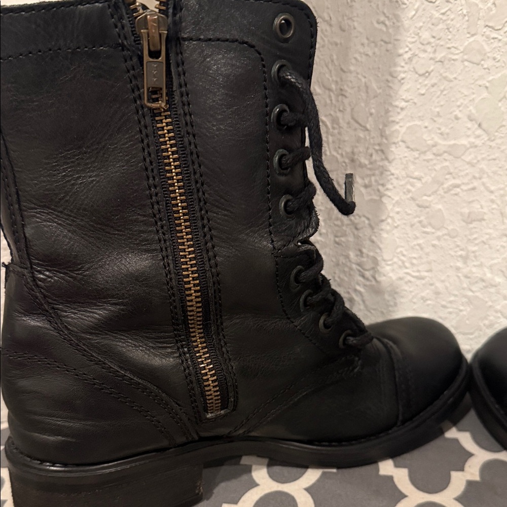 Steve Madden Black Combat Boots - Picture 4 of 8
